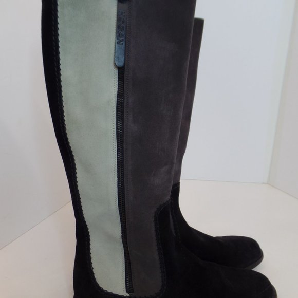 Hogan Multi Colored Block Suede Leather Knee High Zip Up  Riding Boots Sz 9 - Picture 2 of 16